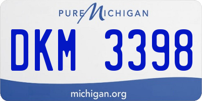 MI license plate DKM3398