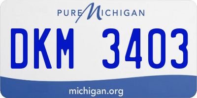 MI license plate DKM3403