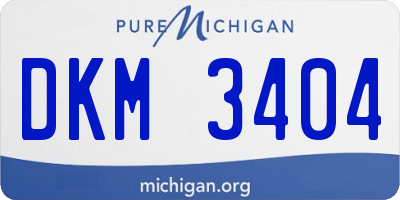 MI license plate DKM3404