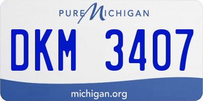 MI license plate DKM3407