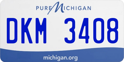 MI license plate DKM3408