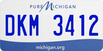 MI license plate DKM3412