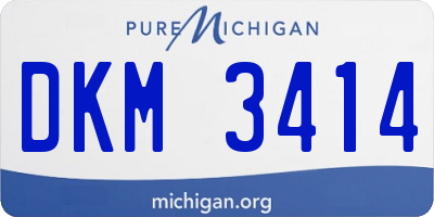 MI license plate DKM3414