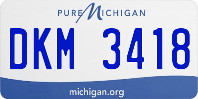 MI license plate DKM3418