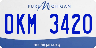MI license plate DKM3420