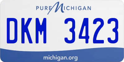 MI license plate DKM3423
