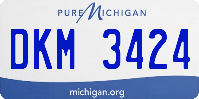 MI license plate DKM3424
