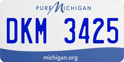 MI license plate DKM3425