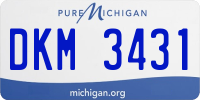 MI license plate DKM3431