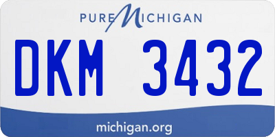 MI license plate DKM3432