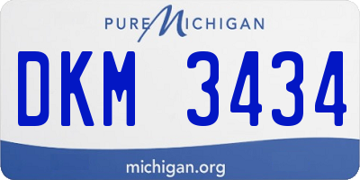 MI license plate DKM3434