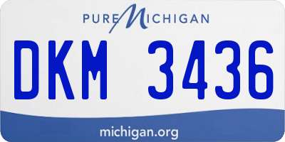 MI license plate DKM3436
