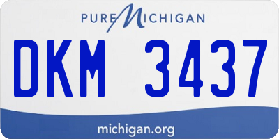 MI license plate DKM3437