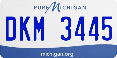 MI license plate DKM3445