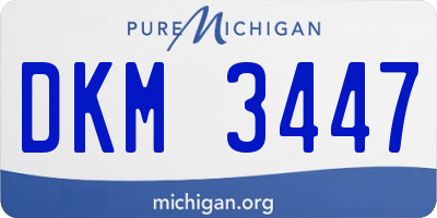 MI license plate DKM3447