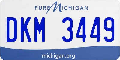 MI license plate DKM3449