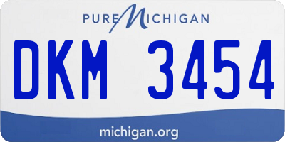 MI license plate DKM3454