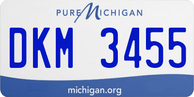 MI license plate DKM3455