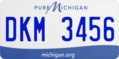 MI license plate DKM3456