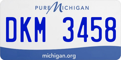 MI license plate DKM3458