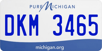 MI license plate DKM3465