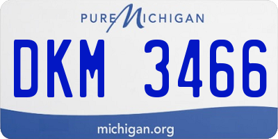 MI license plate DKM3466