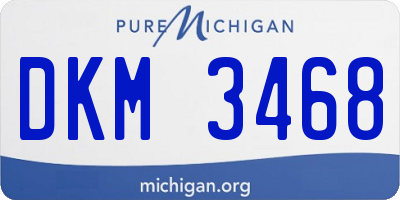 MI license plate DKM3468