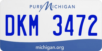 MI license plate DKM3472