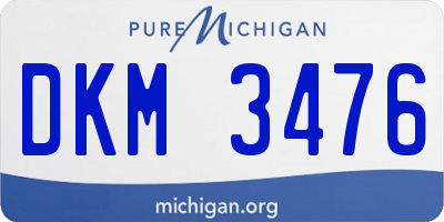 MI license plate DKM3476