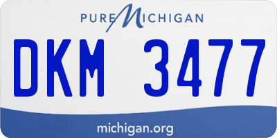 MI license plate DKM3477