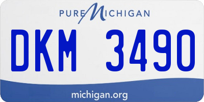 MI license plate DKM3490
