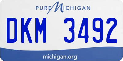 MI license plate DKM3492