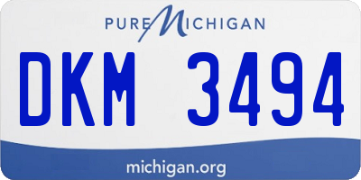 MI license plate DKM3494