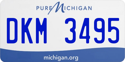 MI license plate DKM3495