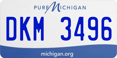 MI license plate DKM3496