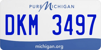 MI license plate DKM3497
