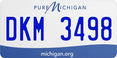 MI license plate DKM3498
