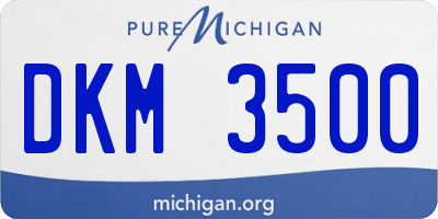 MI license plate DKM3500