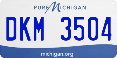 MI license plate DKM3504