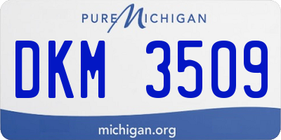 MI license plate DKM3509