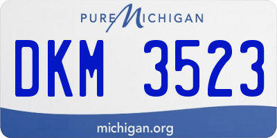 MI license plate DKM3523
