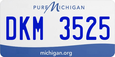 MI license plate DKM3525