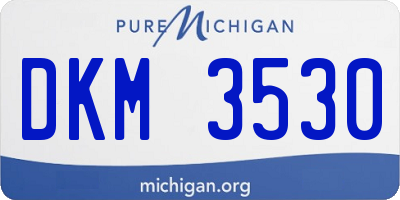 MI license plate DKM3530
