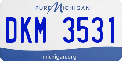MI license plate DKM3531