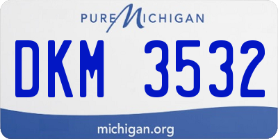 MI license plate DKM3532