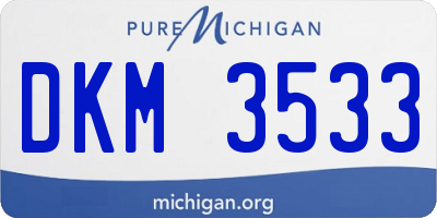 MI license plate DKM3533