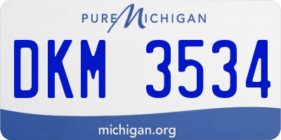 MI license plate DKM3534