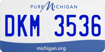 MI license plate DKM3536