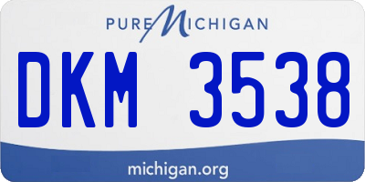 MI license plate DKM3538