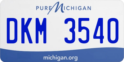MI license plate DKM3540